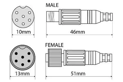 Alpine KWE-CAM6D overgang 6pin mini DIN til Direktekamera 