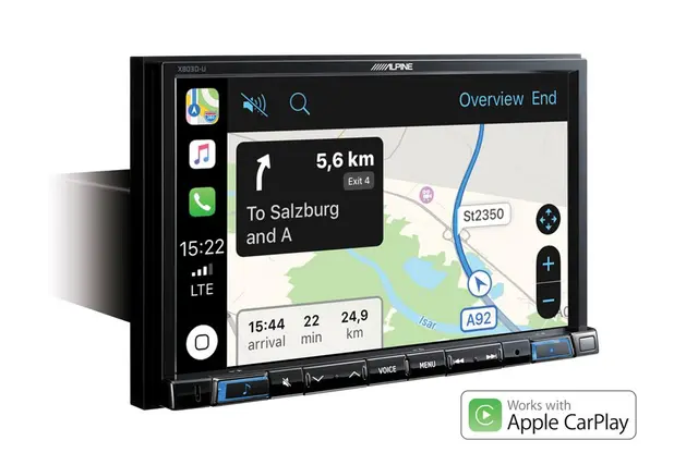 Alpine X803D-U 8" skjerm, Navi DAB+ BT CarPlay, Android Auto, HDMI USB Flac 