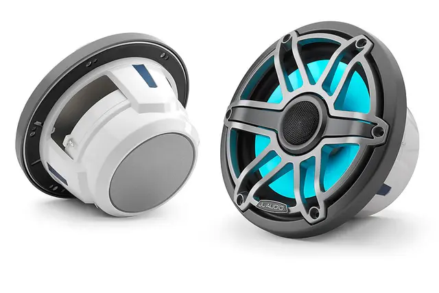 JL Audio M6-770X-S-GmTi-i høyttaler LED Marine 7,7" coax grå sportsgrill 