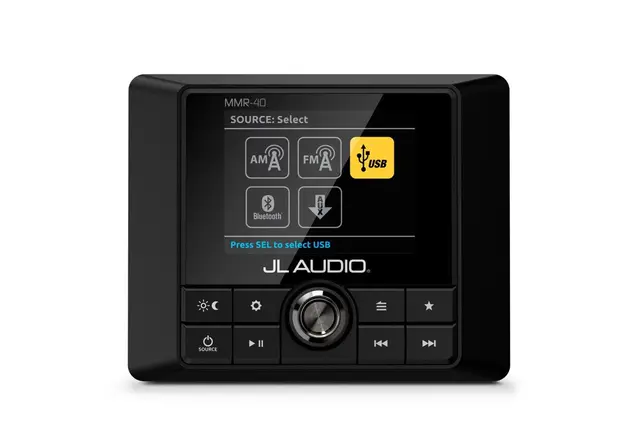 JL Audio MMR-40 - fjernkontroll NMEA2000 koblet m MedaMaster 
