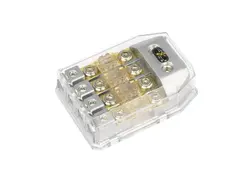 Stinger - SHD821 sikringsholder 4xMIDI Satin krom,(2) 0 / 4 ga in (4) 4 /8ga ut