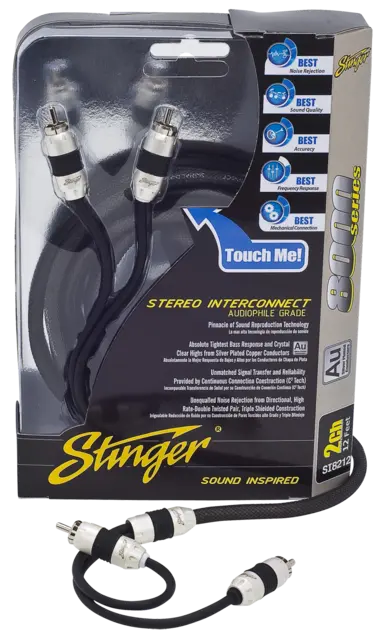 Stinger - SI8212 Signalkabel 3,5m 8000 Serien, 2 kanaler RCA 