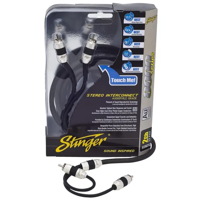 Stinger - SI823 Signalkabel 1m 8000 Serien, 2 kanaler RCA 