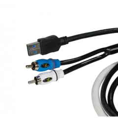 Stinger Marine AUX og USB SMRAUXUSB3 0,5m RCA/ USB -->AUX/USB innfelling