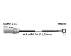 ANTENNENSYSTEME Premium kabel Fakra (Hunn) -> SMB (Hunn) - 6,5 meter
