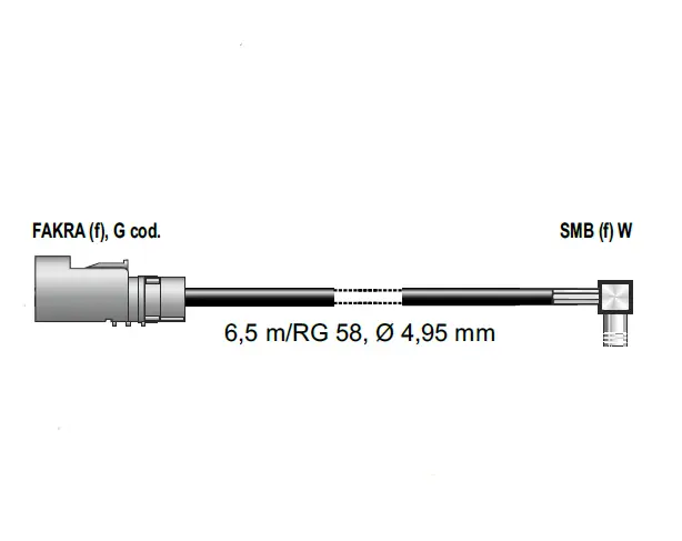 ANTENNENSYSTEME Premium kabel Fakra (Hunn) -> SMB (Hunn) - 6,5 meter 