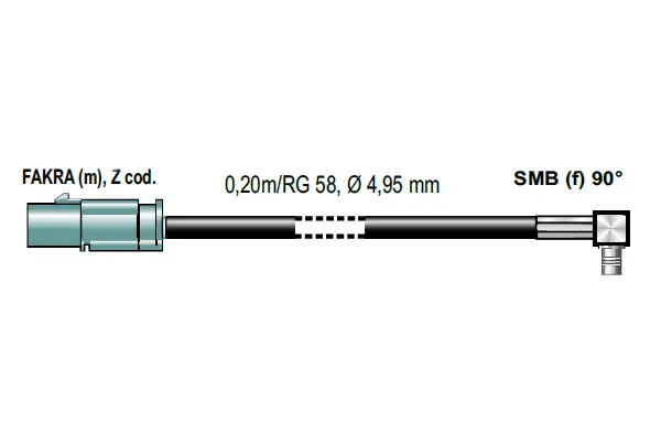 ANTENNENSYSTEME Antenne adapter FAKRA (Han) - SMB (Hun) 