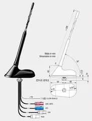 ANTENNENSYSTEME FM/DAB/GPS/GSM - Fakra Kombiantenne for montering på tak