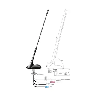 ANTENNENSYSTEME FM/DAB/GPS/DVB-T - Fakra Kombiantenne for montering på tak