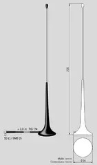 ANTENNENSYSTEME DAB-antenne - SMB For montering på tak (magnetfeste)