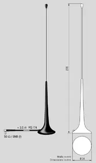ANTENNENSYSTEME DAB-antenne - SMB For montering på tak (magnetfeste)