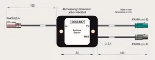 ANTENNENSYSTEME DAB/DVB-T splitter - FAK FAKRA (Hunn) -> 2 x FAKRA (Hann)