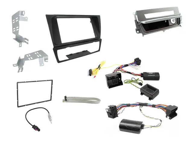 ConnectED komplett 2-DIN monteringskit BMW 3-Serie (2005-2011) m/Auto AC - Sølv 