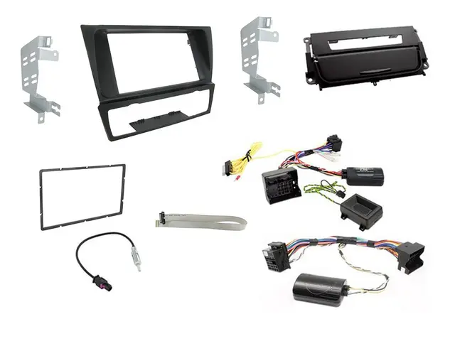 ConnectED komplett 2-DIN monteringskit BMW 3-Serie (2005-2011) m/Auto AC - Grå 