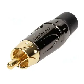 RCA kontakt for lodding - sort RCA hannplugg til HD signalkabel