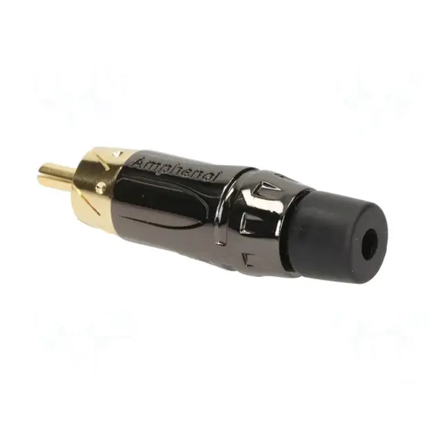 RCA kontakt for lodding - sort RCA hannplugg til HD signalkabel 
