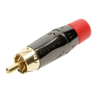 RCA kontakt for lodding - rød RCA hannplugg til HD signalkabel