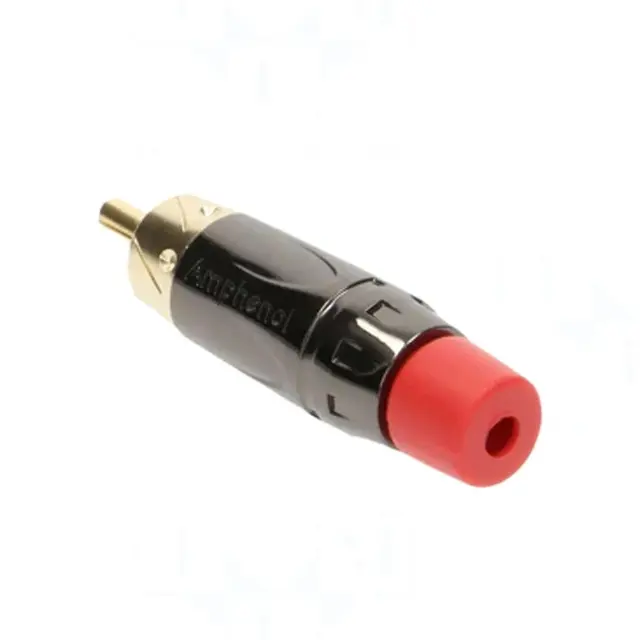 RCA kontakt for lodding - rød RCA hannplugg til HD signalkabel 