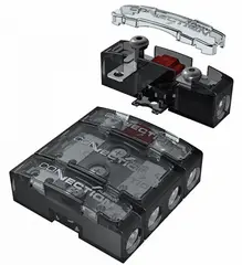 Connection modul splittblokk +/- Modul splittblokk for både strøm og jord