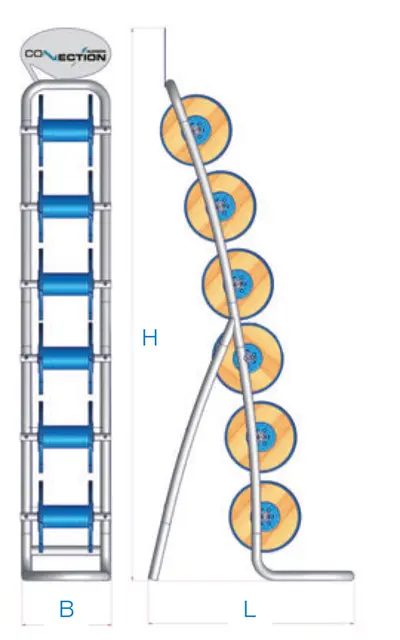 Connection stativ for 6 kabelruller 