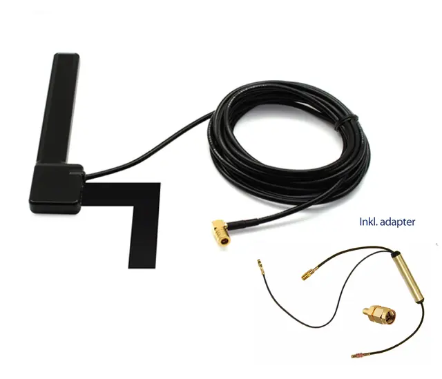 CONNECTS2 DAB-antenne SMA m/separat 12v Aktiv vindusantenne (AutoDAB SWC/OEM) 