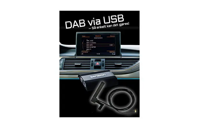 DENSION DAB/DAB+ MOTTAKER DAB via USB - m/Premium antenne SAD7 