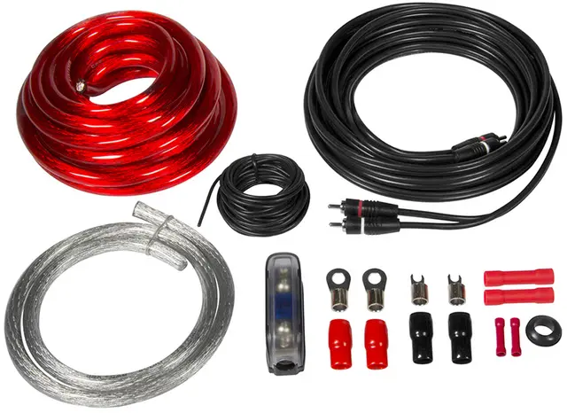 ESX strømkit, 20 mm² Kabelkit med RCA og Mini-ANL sikringsh. 