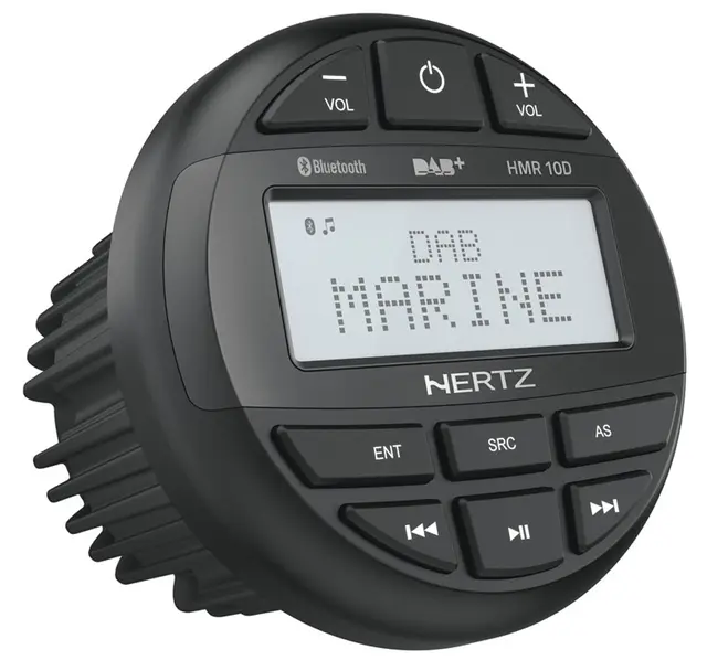 Hertz HMR10D Marine DAB+ radio m/bt 100% vanntett front IP66 4x50W 