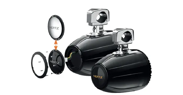 Hertz HTX8MCLW, 8" koax TOWER 2-v hvit Sprutsikker IP65, 200W 