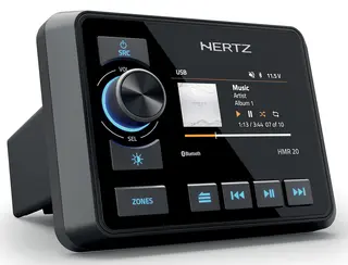 Hertz HMR20 Marine DAB+ radio m/bt 100% vanntett front IP66 4x50W 3" skjerm