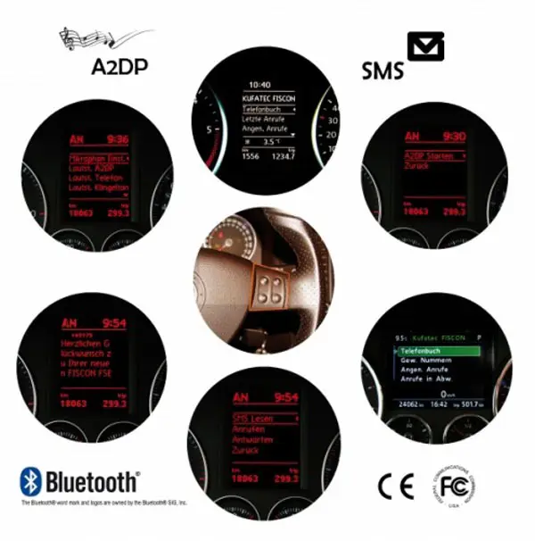 FISCON BASIC Blåtann handsfreesett Volkswagen m/MFA+ display 