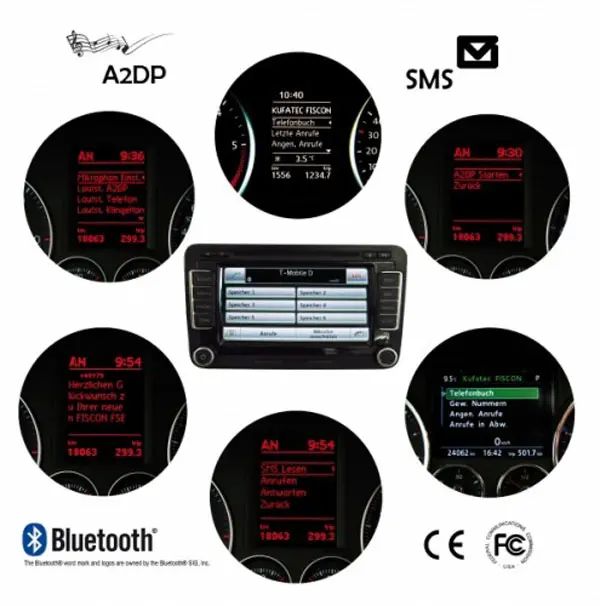FISCON BASIC PLUS Blåtann handsfreesett VW RCD510/RNS310/RNS510/RCD510/RNS810 