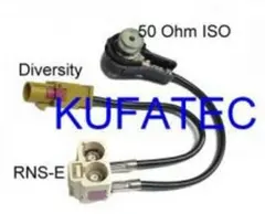 KUFATEC Antenneadapter DBL FAKRA (Hun) - FAKRA (Han) + ISO (Han