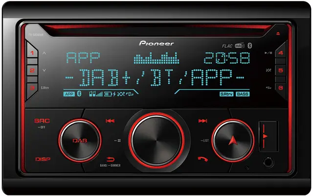 PIONEER FHS-820DAB 2 DIN CD-spiller med usb, bluetooth 