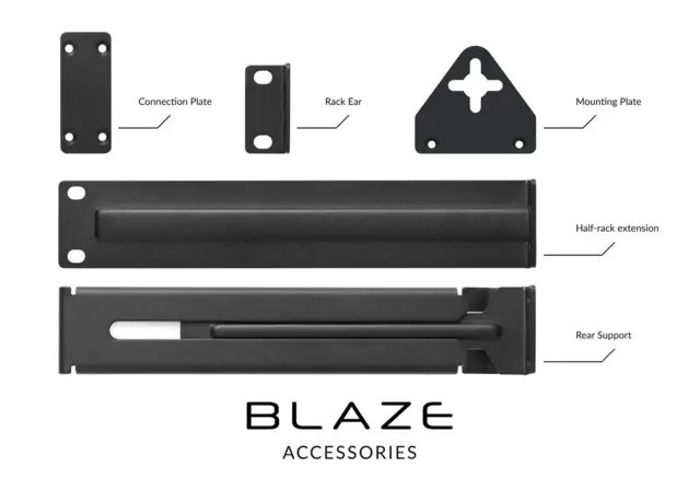 Blaze Audio Rack Mount Kit Half-Rack For en / to 1/2 19" i rack 