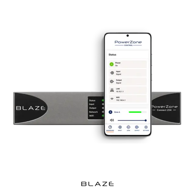 Blaze Audio PowerZone Connect 254 EU 4x60W 4-8 Ohm 2x125W 100V 16 Ohm 