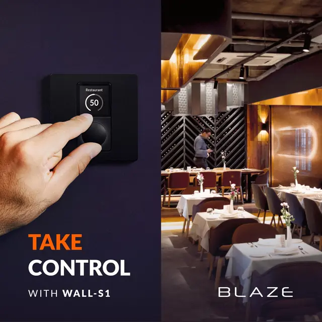 Blaze Audio Veggpanel Wall-S1 Black Veggpanel volum kildevalg for PZ Connect 