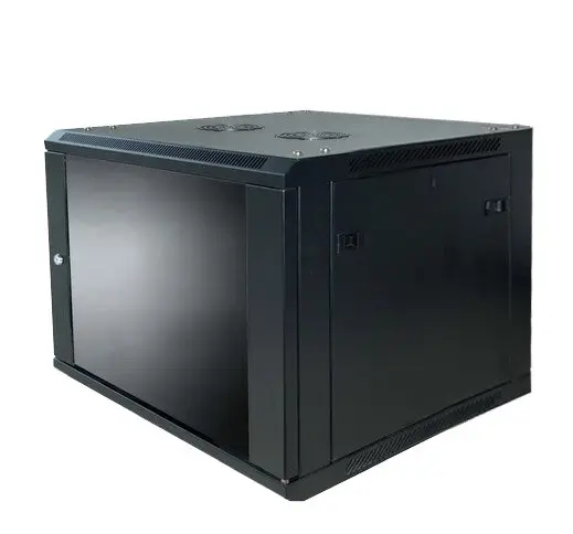 Veggskap 19" 9U, B600xD600xH505 Glassdør foran 