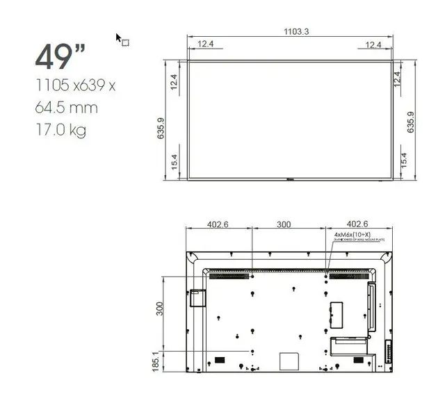Hisense 49'" UHD 500 nits 4K@60Hz 24/7, Android 7.0 E-LED 