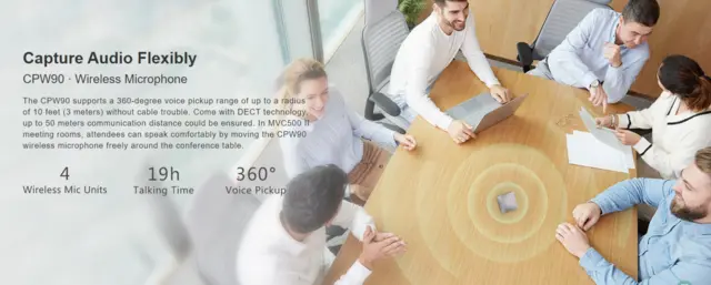 Yealink CPW90-DD10 trådløs bordmikrofon Pakke med 2 trådløse mikrofoner og lader 