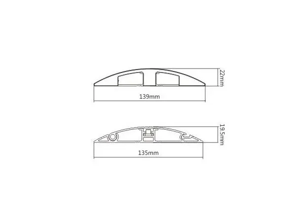 Stoltzen TALOS GS100 Gulvskinne 1m sølv Gulvlist høyde 2,2cm bredde 13,9cm 