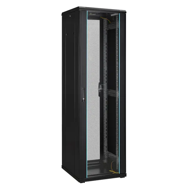 LinkIT Nettverksskap 42U svart B600xD600xH1983 , glass - perforert 