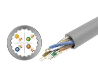 LinkIT Cat.6 U/UTP LSZH Hvit 305m Kan stiftes, AWG24/1 LSZH, uten påskrift