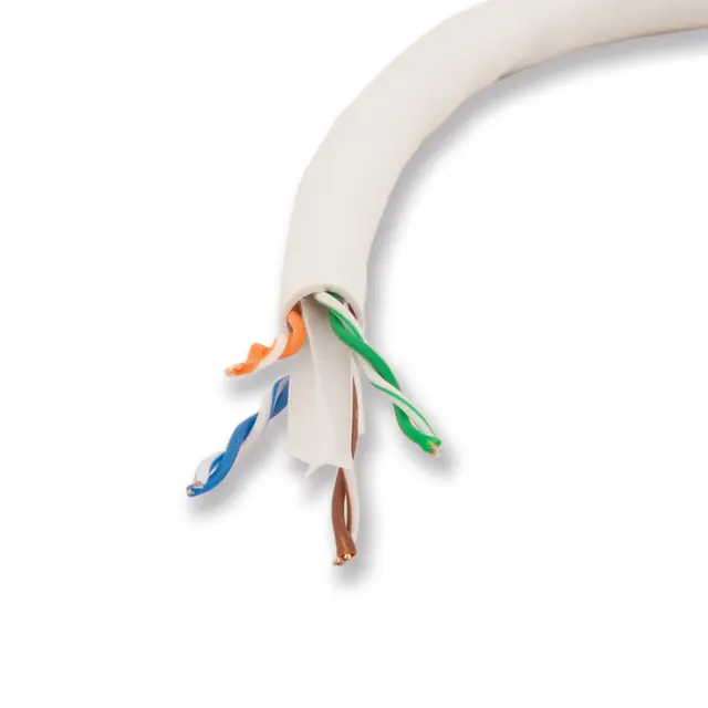 LinkIT Cat.6 U/UTP LSZH Hvit 305m Kan stiftes, AWG24/1 LSZH, uten påskrift 