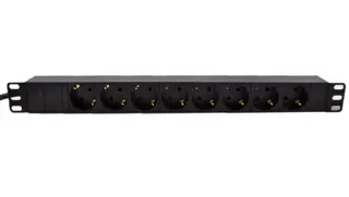LinkIT 19" Strømskinne 8xCEE 7/4 2m CEE 7/7,  u/bryter, 2,0 meter, 16A 3600W