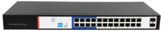LinkIT PoE+ Switch 24-Port 24xRJ45,2xSFP,240W PoE budget, 19" Rack
