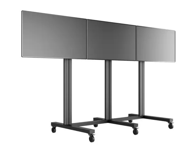 Multibrackets TV gulvstativ 3 skjermer 40-55", 800x400, maks 120kg på hjul 