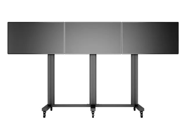 Multibrackets TV gulvstativ 3 skjermer 40-55", 800x400, maks 120kg på hjul 