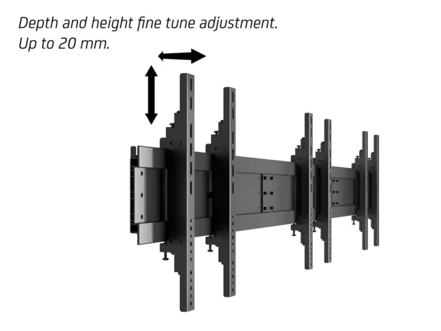 Multibrackets TV gulvstativ 3 skjermer 40-55", 800x400, maks 120kg på hjul 