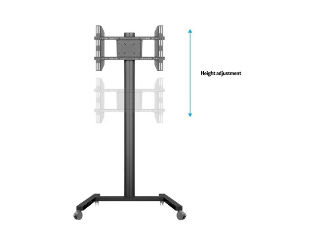 Multibrackets TV gulvstativ Single 180 Svart, 50kg, 700x400, 32-65" på hjul 